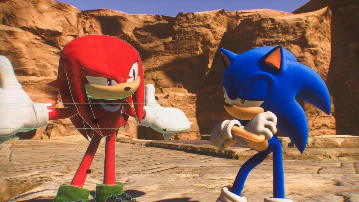 FeilexYT's tweet photo. Ian Flynn un dia se levanto cachondo y dijo "Quiero escribir porno gay". De ahí nació las interacciones de Sonic y Knuckles en Frontiers 🗿🔥 https://t.co/KzKe1q0YYM