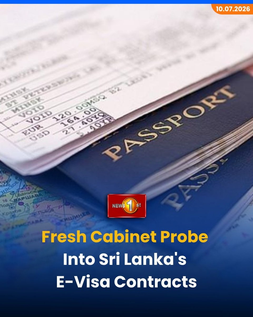 NewsfirstSL's tweet photo. Fresh Cabinet Probe into Sri Lanka's E-Visa Contracts
Details: https://t.co/NE3XNIIVHb
#Newsfirst #News1st #Newsfirsteng #SriLanka #VisaControversy #CabinetProbe #Evisa https://t.co/WethaysucA