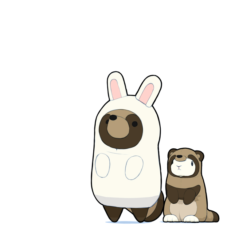 pfeasy's tweet photo. うさぎの人気に肖ろうとしたタヌキと、タヌキの人気に乗っかろうとしたうさぎ https://t.co/hqdjijWTrk
