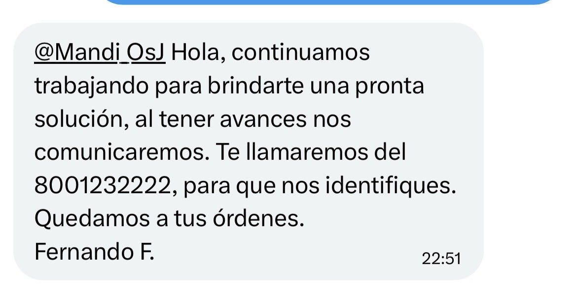 Mandi_OsJ's tweet photo. @TELMEXSoluciona @Telmex Configuren su IA para que cambie de mensaje. Ese mensaje ya me lo habían mandado a las 10 de la noche. https://t.co/iSYuHvP67c