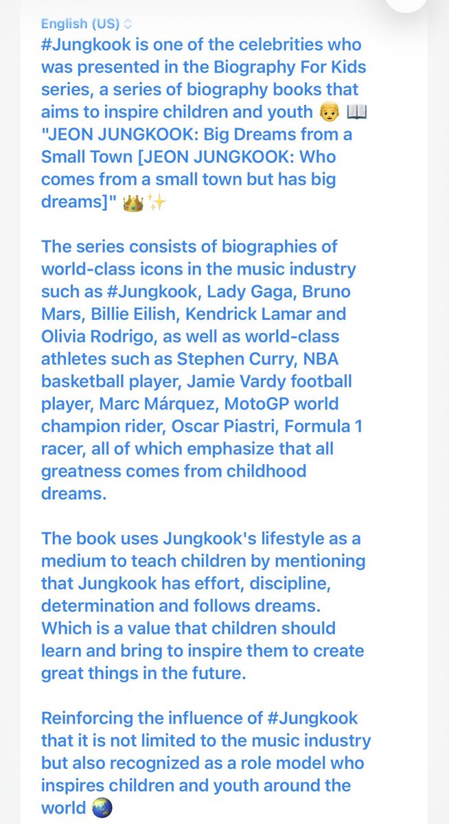 TruthHurts_s0's tweet photo. Jungkook appeared in another Educational Book the Biography for kids Series that aims to inspire kids. Alongside the Famous Athletes, Singers, like Stephen Curry, Lady Gaga, Bruno Mars. So proud https://t.co/N4Qfmz2pAb
