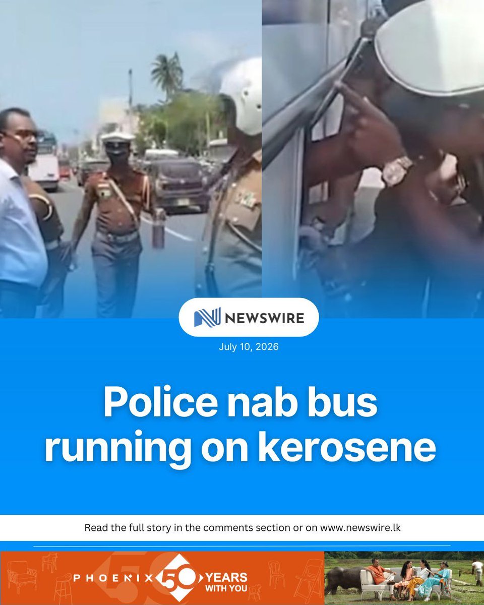 NewsWireLK's tweet photo. Police nab bus running on kerosene 

Full Story: https://t.co/q8WwGbyx4y https://t.co/fB0VJWEI94