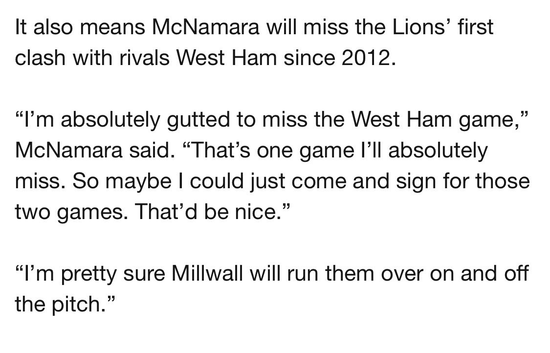 philclarke0170's tweet photo. You can take the boy out of #Millwall but you can’t take the Millwall out of the Danny McNamara 🤣🤣 https://t.co/H0IeVsezZb