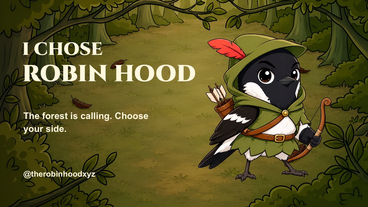 ndiichiee's tweet photo. I'm on Robin Hood's side in The Robin Hood quest.

The forest is calling. Choose your side: Robin Hood or Sheriff.

@therobinhoodxyz https://t.co/R9pTZaniUe