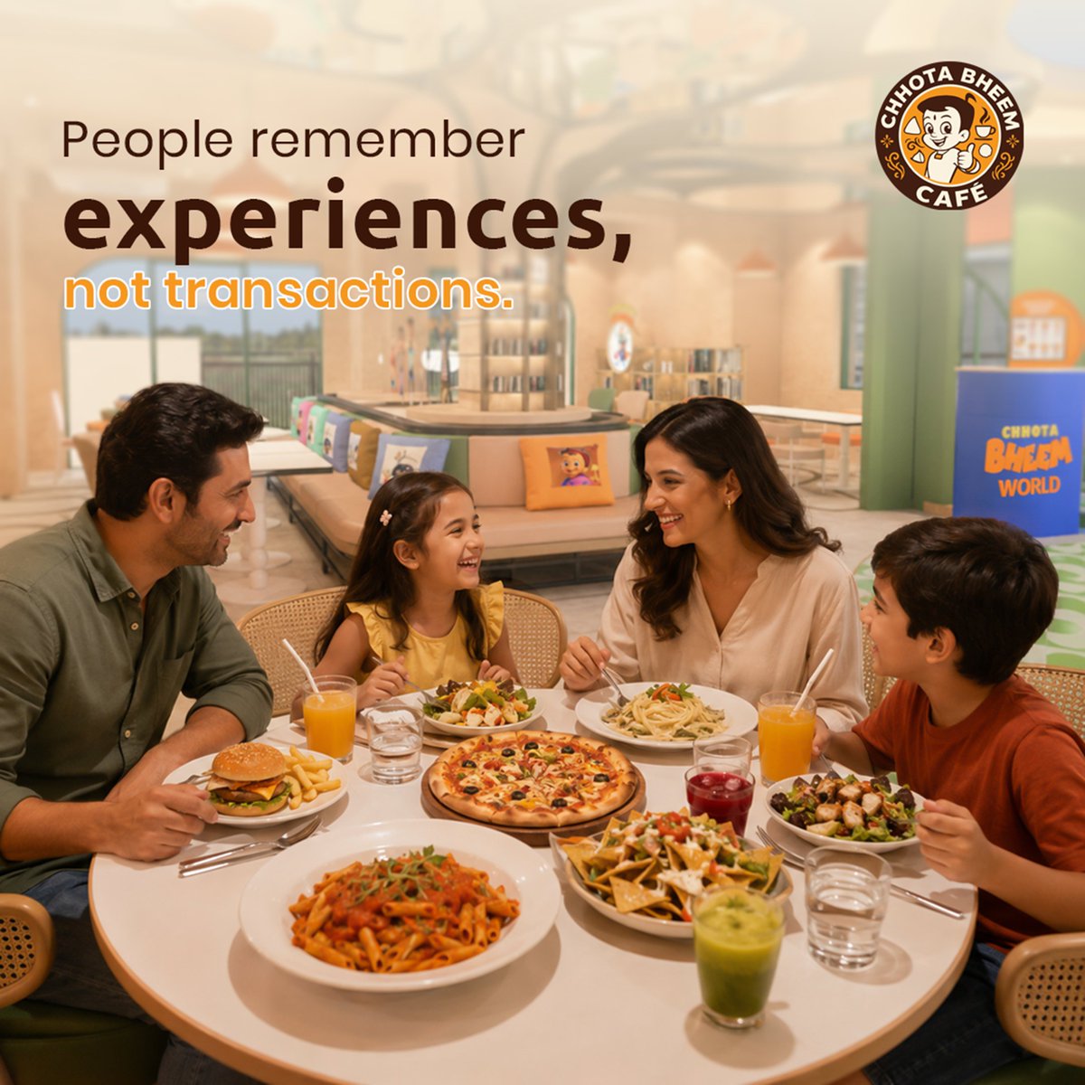 Chhotabheemcafe's tweet photo. Family outings are shifting from “Where do we eat?” to “What will we experience together?”

Experiences are becoming the new family currency. 👨‍👩‍👧‍👦✨

#FamilyTime #FamilyExperiences #ExperienceEconomy #FamilyOuting #QualityTime #MakingMemories #FamilyEntertainment #ChhotaBheemCafe https://t.co/kSByhRHiWK