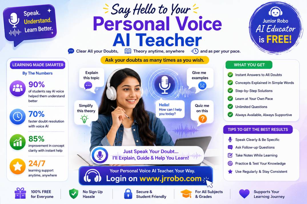 JuniorRobo1's tweet photo. Talk to Junior Robo AI Mam now & ask all your doubts FREE!
#free #aitutor #jrrobo #doubts #247learning #students #jee #neet #bihar #up https://t.co/kdiIqnF5uN