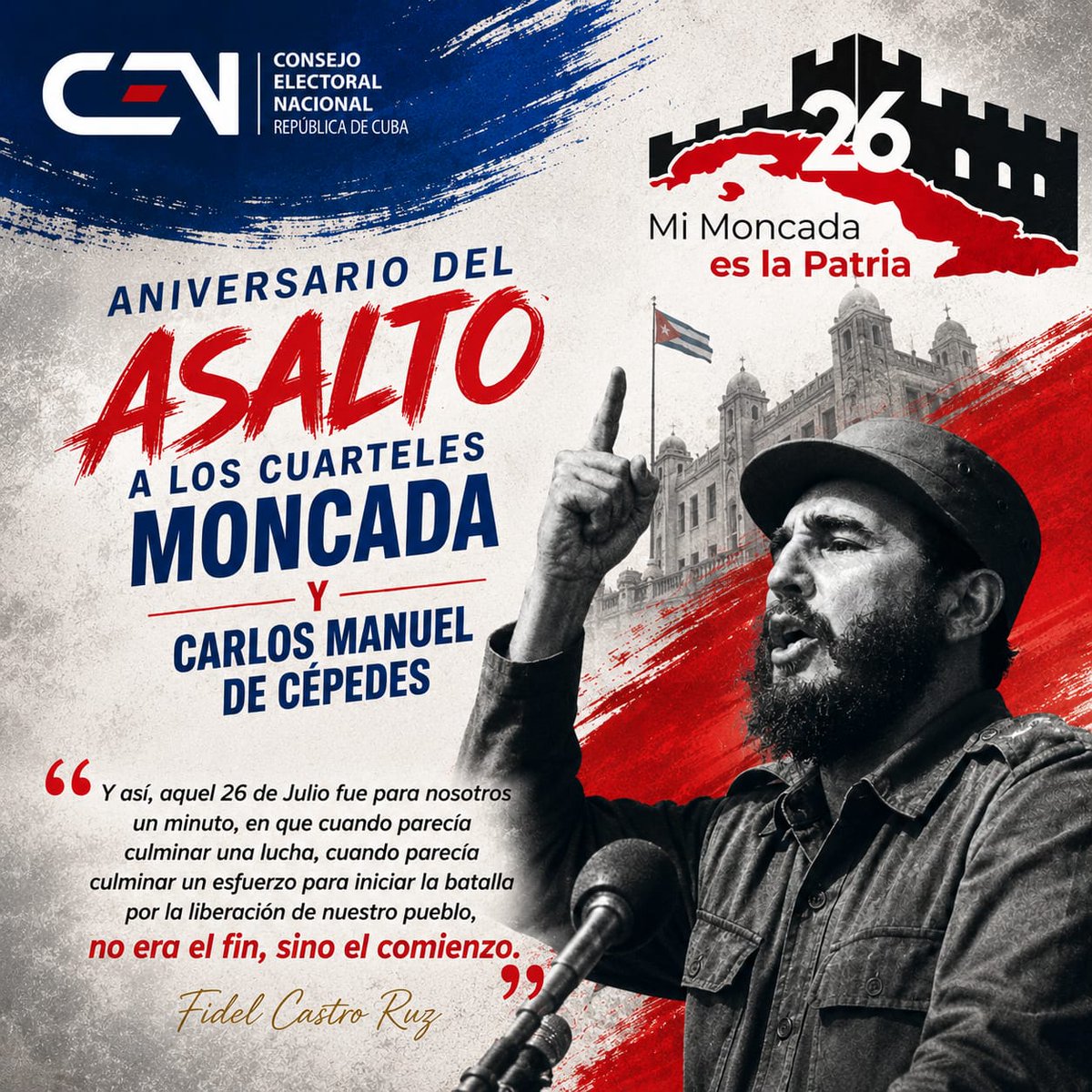 CoarinS93498's tweet photo. Mi Moncada hoy es la Patria y la continuidad de la generación que no dejó morir a #Martí en el año de su Centenario. 
#MiMoncadaEsLaPatria https://t.co/RKGSodzneY