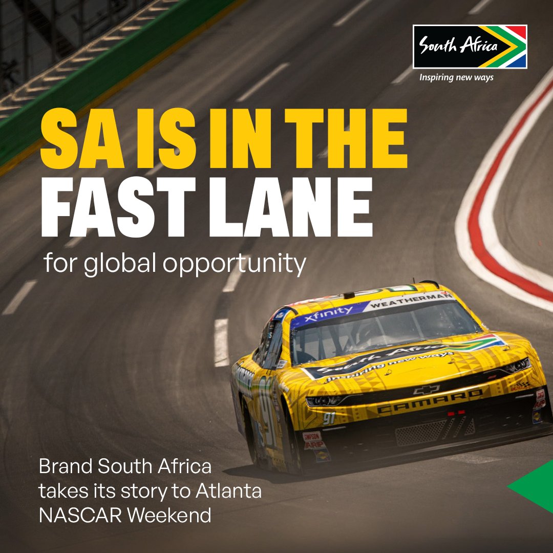 GlobalRSA_'s tweet photo. Brand South Africa is taking South Africa’s story to Atlanta NASCAR
 Weekend, showcasing trade, investment, tourism and culture on a major global stage. Read the full article on the Brand South Africa website. 

@TeamAlphaPrime @KolisiFdn 

Click here: https://t.co/uRxc3AfMCd
#BrandSouthAfrica #AtlantaNASCARWeekend #TourismSouthAfrica #Trade