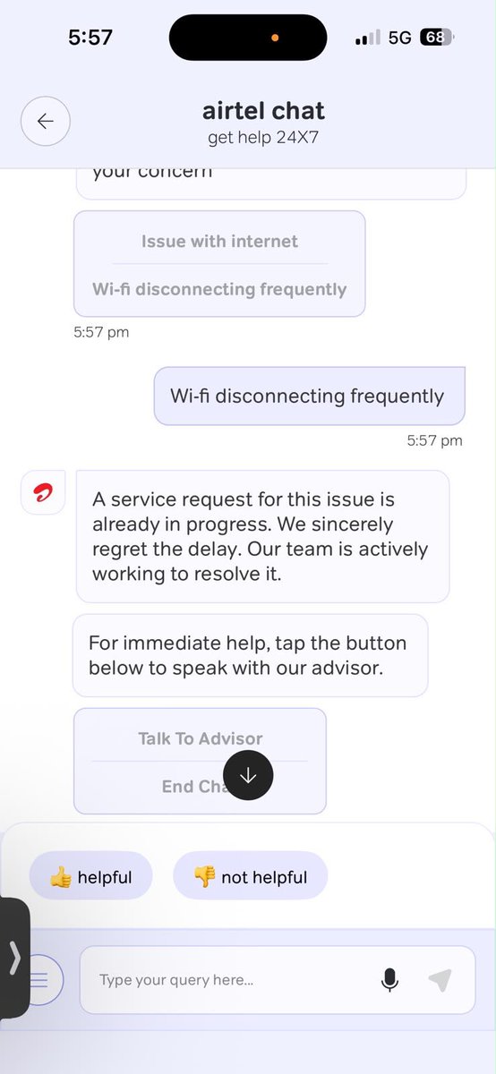 Bipinchaubey1's tweet photo. @airtelindia 1 week completed no response to my issue could you please send service team for my Airtel internet issue.??? Or please return my money and take your router and get the f@₹& out of my house. I have already shared my phone no. In personal msg. #disgusted https://t.co/UZaK0OLRM8