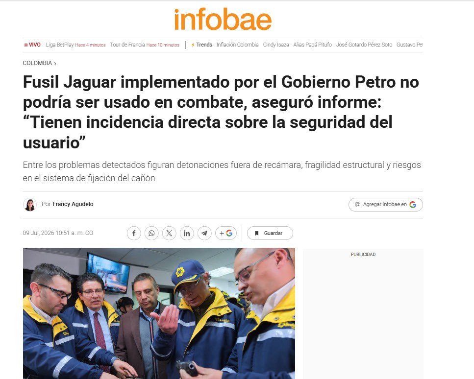 MariaFdaCabal's tweet photo. El fusil "Jaguar" inútil como Petro. https://t.co/g81pAgk6wM