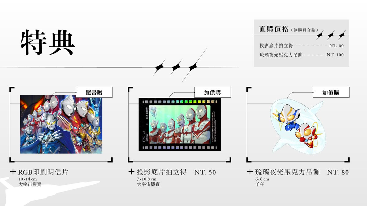 picgentle's tweet photo. 🌠企劃公開🌠（資訊更正重發）
【伴星空想錄──超人力霸王60週年紀念合誌】
今天是超人力霸王之日（ウルトラマンの日），很高興能公布企劃已久的合誌消息！

✨《伴星空想錄》✨
🔹第一波試閱宣傳-印量調查
另有合誌周邊同時推出，歡迎考慮合誌套組
#超人力霸王 #ウルトラマン60周年 #NiCE2 
（1/4） https://t.co/ejGMiyoZ4Q