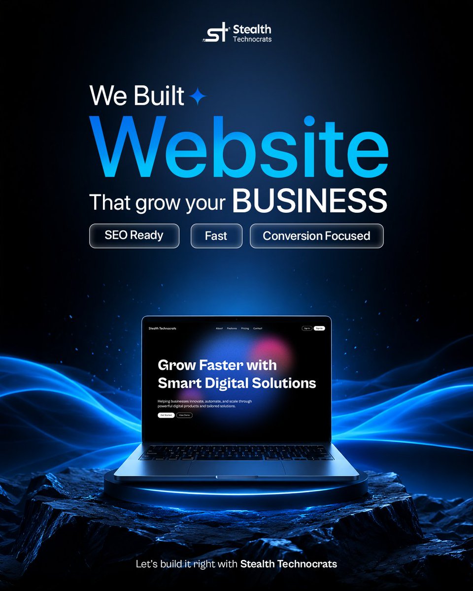 StealthtechST's tweet photo. Your website should do more than look good, it should grow your business. 

🚀 Fast, SEO-friendly, and built to convert, every website we create is designed for real results. Ready to build smarter? 💻 

#WebDevelopment #BusinessGrowth #StealthTechnocrats https://t.co/yNGlyZ8AID