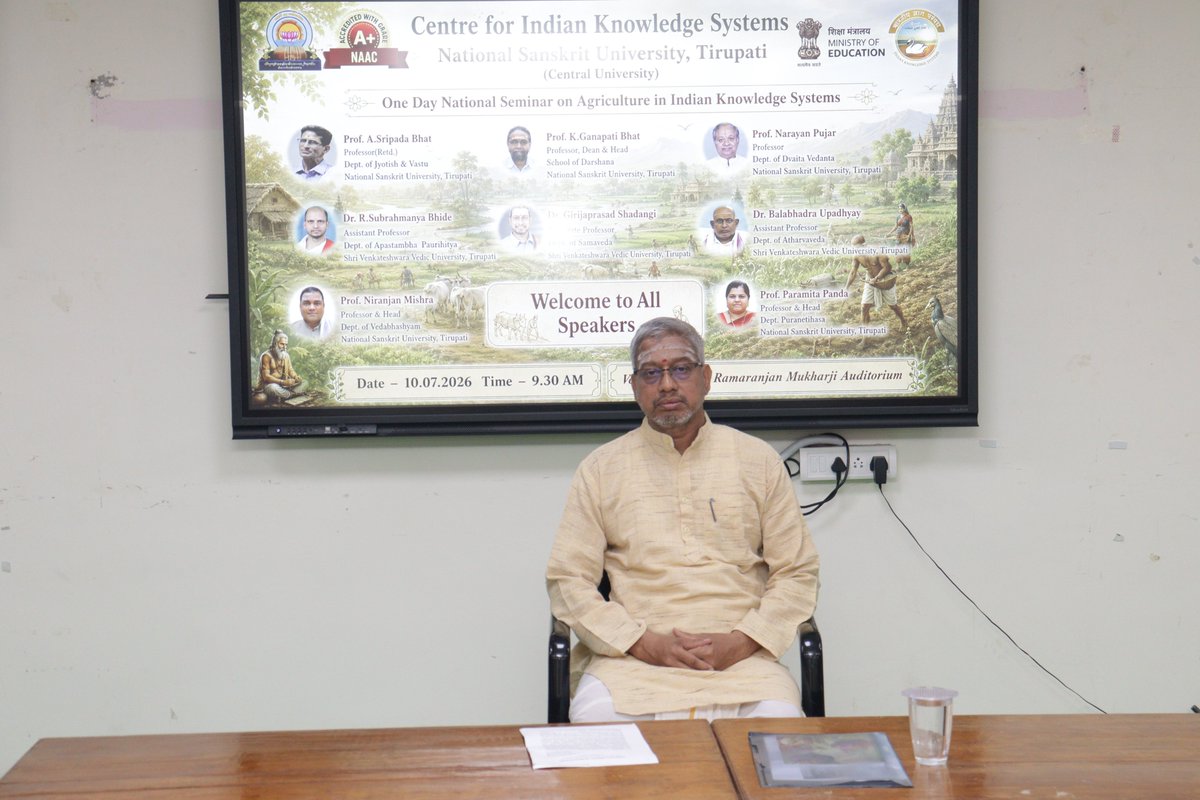 NSUTirupati's tweet photo. 🌾 The Centre for Indian Knowledge Systems (#CIKS), National Sanskrit University, Tirupati, successfully organized the One Day National Seminar on "Agriculture in Indian Knowledge Systems." https://t.co/xkgvgA5xFy