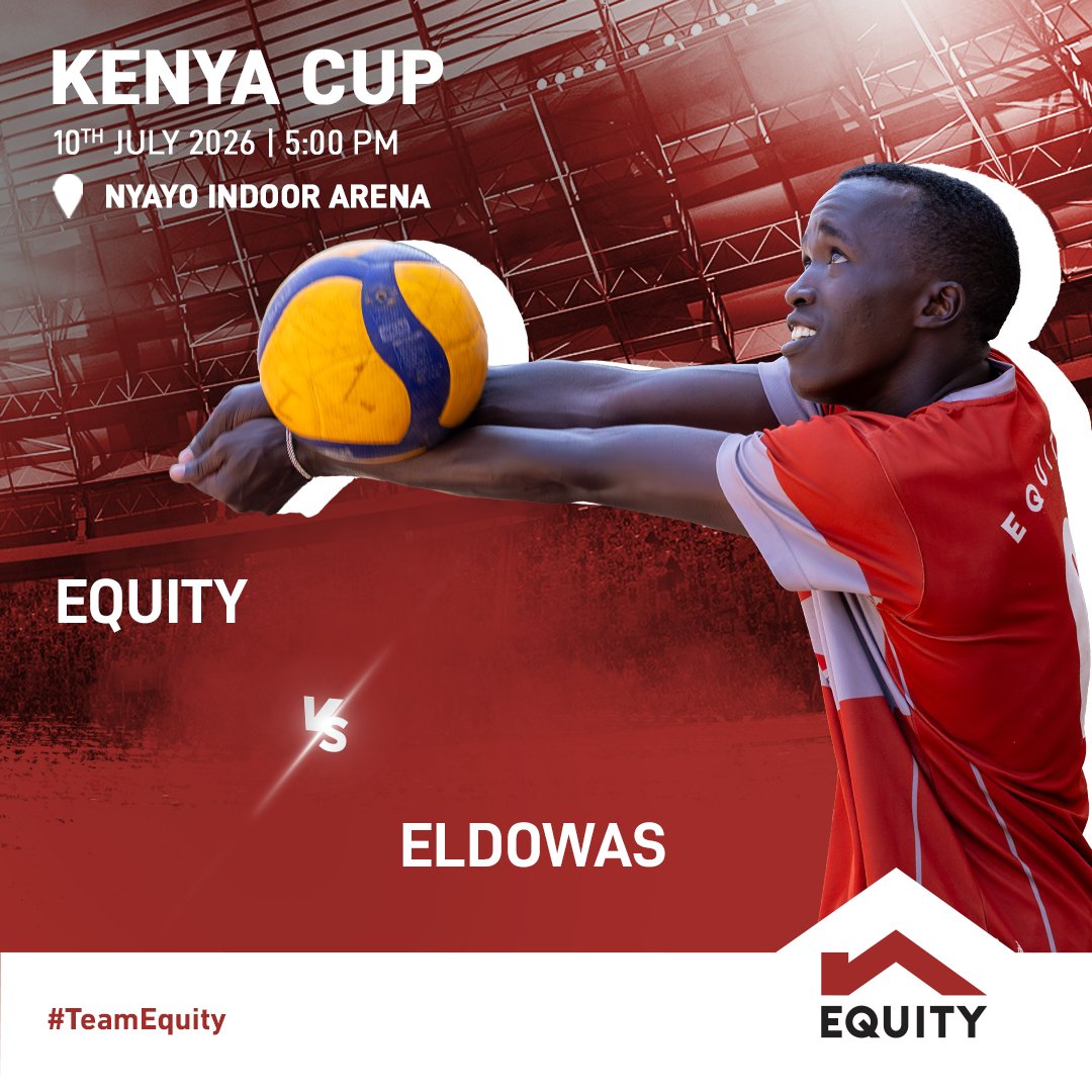KeEquityBank's tweet photo. Game day loading... ⏳
The Volleyball Kenya Cup is calling and our Volleyball Men are ready to answer.
Pull up, make some noise and let's turn Nyayo Indoor Arena into Team Equity territory.
#TeamEquity #EquitySports #KenyaCup https://t.co/Kv1cflyRVB