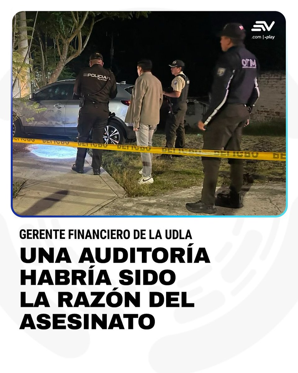 EcuavisaInforma's tweet photo. 🔴 La Fiscalía General reveló nuevos detalles sobre la investigación del asesinato de Santiago Ávalos, gerente financiero de la UDLA, ocurrido el 11 de junio de 2026 en Miravalle, #Quito. Entérate más del caso ▶️ https://t.co/14aDOr0Ebq https://t.co/PHxFvOnjKc