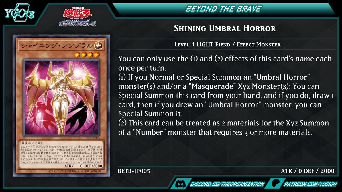 ygorganization's tweet photo. ◆ Beyond the Brave ◆
"Umbral Horror" featuring vector's various themes!
#yugioh #遊戯王 https://t.co/9dfDWUvVKg