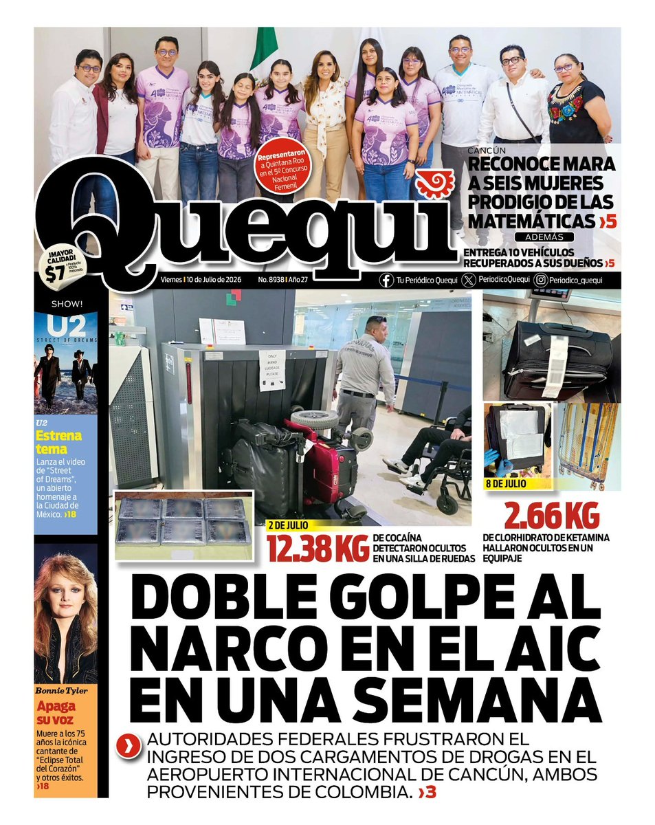 PeriodicoQuequi's tweet photo. ☕ Arranca tu día bien informado
📰 Portadas de HOY | #Quequi
📅 Viernes 10 de julio de 2026
🌐 https://t.co/LSBRNtFLu3 https://t.co/vlWcou1P5w