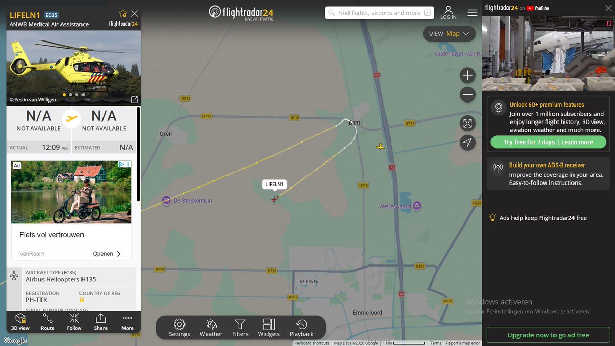 SDHTW's tweet photo. Vrijdag 10-07-2026 14:42 uur Lifeliner 1 vertrekt uit Bant i.v.m. situatie N715 - Noorderringweg. #Bant, #Flevoland, #Lifeln1, #N715, #Lifeliner, #Noorderringweg, #NOP, #Emmeloord. https://t.co/q1XhaQG4p4