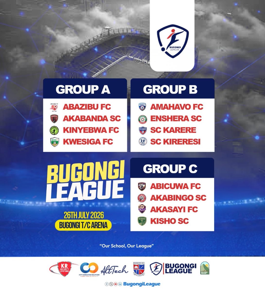 bugongileague's tweet photo. The group draws are done 
Who faces the other in the first ever game of Bugongi League 
Fixtures are coming very soon 
The drama,football stars, vibes, sipping beer, hot babez,rivalries, connections, relationships awaits on 26th July 
Bugongi League is coming home 
#Obunuzibyonka https://t.co/SF1Ea1YTqc