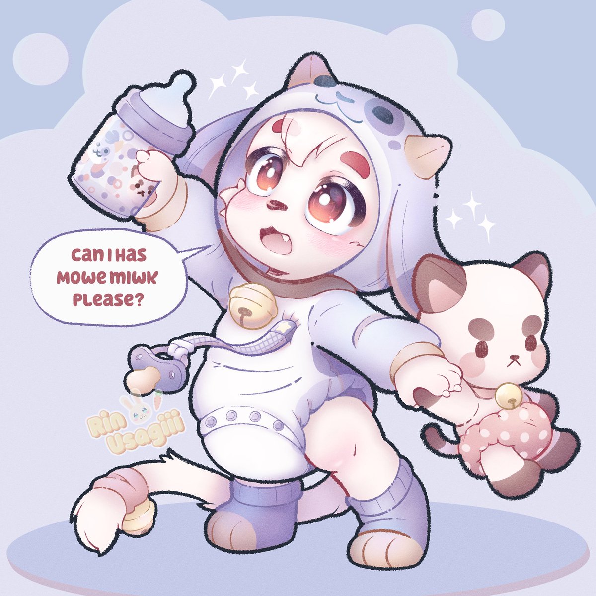 Curious__Buddy's tweet photo. Little Nivek Just wearing his favorite onesie 💖

🎨: @RinUsagiii ✨️ https://t.co/EoG6SXHCMJ