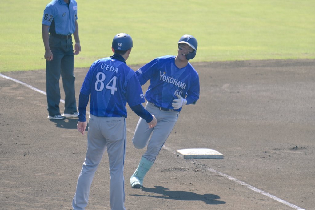 93bb62's tweet photo. 第2号おめでとうございます！

直前にスリーランを放った井上絢登選手になにか聞いてから打席に入って１球目をホームランに　震えました…

#古市尊
2026/7/10 カーミニーク https://t.co/ZmvBIMSBC8