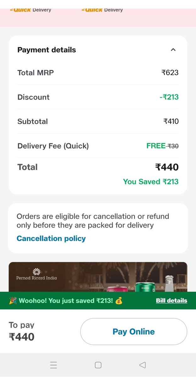 sambbsr's tweet photo. @JioMart_Support @JioMart No coupons added. Total cart value is Rs410. No delivery fee is applicable also. Bt the final amount is showing as Rs440. How can this be possible? Are you planning to loot the customers in this way? Customer can ignore and pay the total amount which is inclusive of delivery fee. https://t.co/IKpFp6vMwj