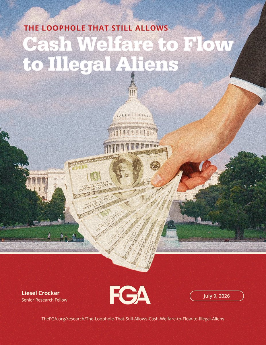 TheFGA's tweet photo. $760 million in cash welfare went to households with illegal aliens in 2024 — through a loophole states have exploited for decades!

New research from FGA's @LieselCrocker. 🧵 + LINK. https://t.co/1yNiOdZZmo