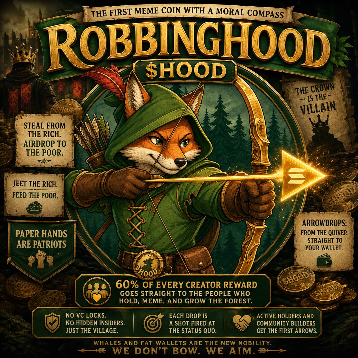 AltsFaded666's tweet photo. @itsFoxCrypto The coin over at @ArrowDropz it’s called RobbingHood , our community tuff as f#ck 💪✨🏹 #RobbingHood #Crypto #trending https://t.co/AD9rRLtP6p
