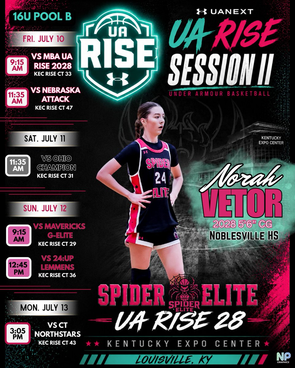 NextPlay_G's tweet photo. Good luck to @SpiderElite2027 and '28 teams competing across the country today! A special shout out to @norahvetor24, @emmasbasketball and their teams; get out there and show out, ladies! https://t.co/yDRVOVZKce