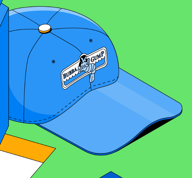 Pojimonker's tweet photo. there is mascot on the cap. after doing an image search I found the original image, which has the name "Bubba Gump" Did Robinhood try to hide the name of that mascot from us? funn if we send it to m's instead

https://t.co/W3HbAPQOfx

https://t.co/I5Re1kSnyn https://t.co/HREtNCmT3E