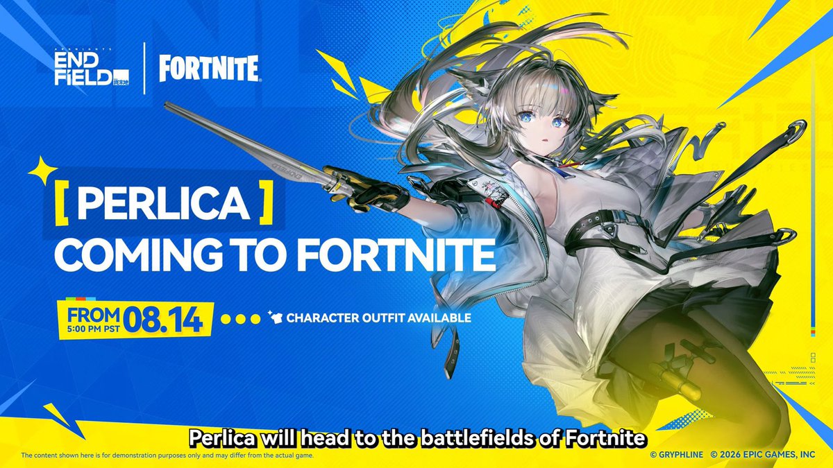 JoshxHere's tweet photo. @janejacksonVO Perlica will forever be immortalized in the largest game ever. Welcome! https://t.co/5BGZ2vnkpQ