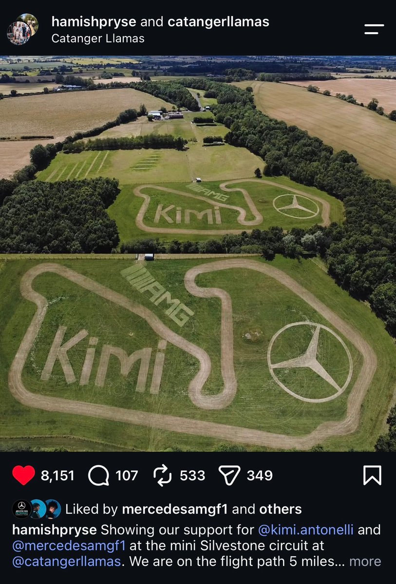 mugcedes's tweet photo. omg kimi met the fan that made the mini silverstone with his name https://t.co/VuAcEwxPNg