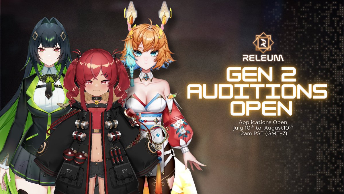 Releum's tweet photo. 📢「AUDITIONS OPEN」📢 

🔥The wait is finally over! Our agency is officially hunting for our next generation of VTuber talent! 🔥 Whether you’re a seasoned content creator, or an uncut diamond waiting to shine, all are welcome to apply! 💎

📅 DEADLINE : 
August 10th at 12am PST (GMT-7)

👇 APPLY HERE! 👇
https://t.co/CvlDRMWgq0