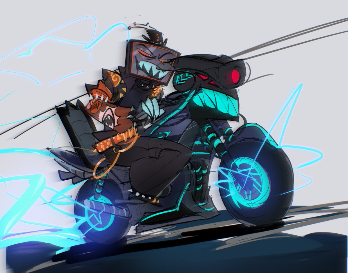 pinksartdump's tweet photo. let's pretend i can draw a motorcycle LOL #voxhazbinhotel https://t.co/ThUl5ccrNc