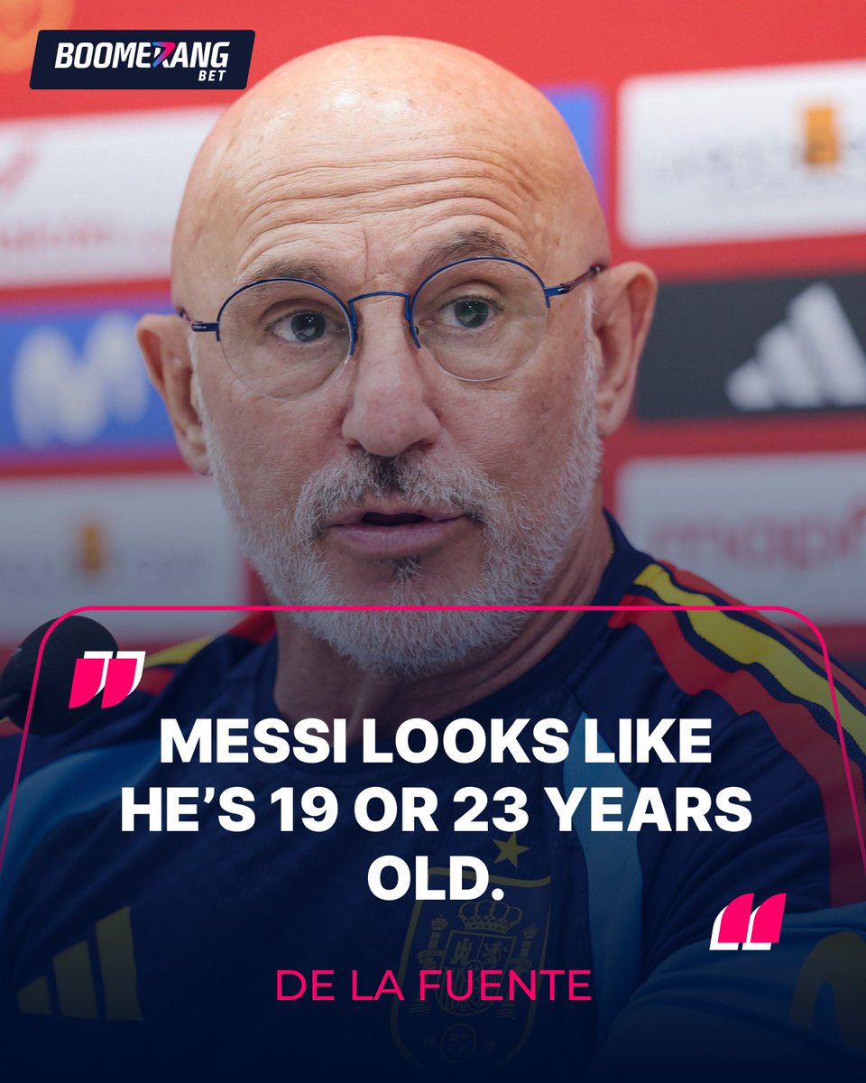 Boomerang_SB's tweet photo. 🇦🇷 De La Fuente: “Messi looks like he’s 19 or 23 years old. He’s performing at an exceptional level. It’s not just his maturity anymore, but above all his commitment”.

“He’s tireless, he’s never satisfied. He always wants more, every single day. He’s an example for all of his teammates, for football lovers, and for everyone who’s just starting out in the game”.