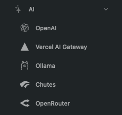 k_shehadeh's tweet photo. Toby now supports 5 AI providers including @vercel , @chutes_ai , @OpenRouter , @ollama and @OpenAI (directly)

https://t.co/G8waXM9Vir https://t.co/fJRDXLAXpr