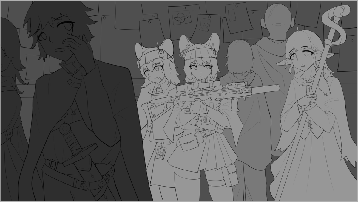 GolriaScott's tweet photo. "Some strange people have come to the Adventurers' Guild. They claim to be from beyond the western sea." https://t.co/44XnUqtgQC