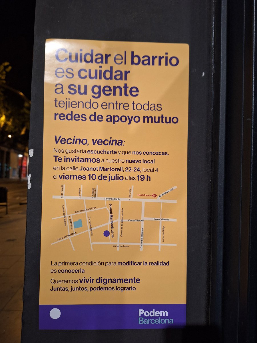 alexvallbal's tweet photo. És evident que hi ha veïns a qui no cal cuidar, oi, @Podem_BCN? Ni un maleït cartell en català en tot el barri. N'hi ha que no devem ser veïns o que les xarxes de cures no considereu que són les vostres. Maco perquè sí. https://t.co/RY7bH129Fi