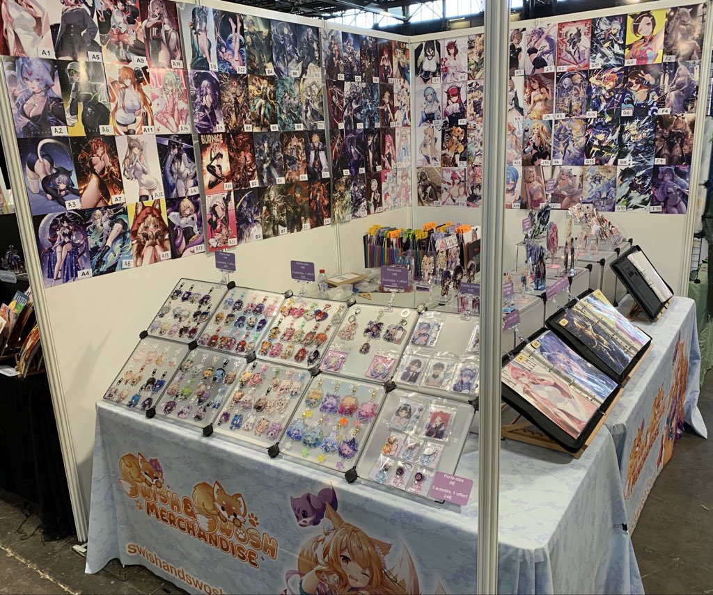 SwishAndSwosh's tweet photo. Come visit us at Japan Expo in Paris this weekend! 🌟

We’re in hall 6, booth P748 and brought lots of prints, keychains, standees and more from our partnered artists! 

Riko Kyuumi is also at the booth, so come and say hi when you’re in Paris! 🦊 https://t.co/1bnaXY7tNL