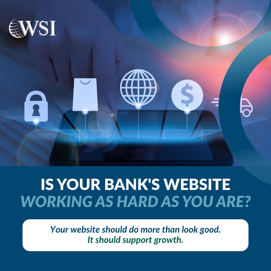 PoweredByWSI's tweet photo. Your website is often the first impression prospective customers have of your institution. But is it helping visitors take the next step? Learn more about how community banks can maximize their digital presence: https://t.co/pDhtDkTILn https://t.co/FOWxqYeiH9