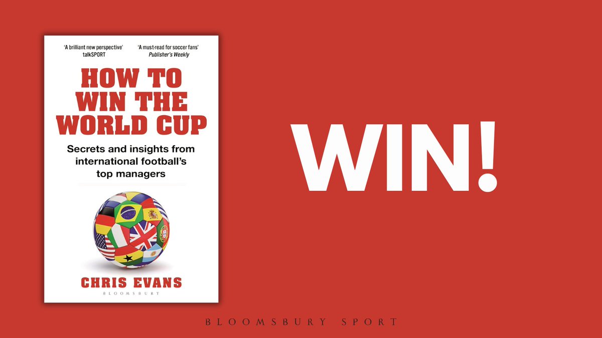 BloomsburySport's tweet photo. GIVEAWAY! 🚨

We are offering 5 winners the chance to win a copy of @ChrisEvansWrite's book 'How to Win the World Cup'. 

To enter, re-share this post and follow @BloomsburySport.

Competition closes Friday 17th July, T&amp;Cs apply: https://t.co/nigygkrZmU

#giveaway @thesetpieces https://t.co/oqGL9RGXHJ