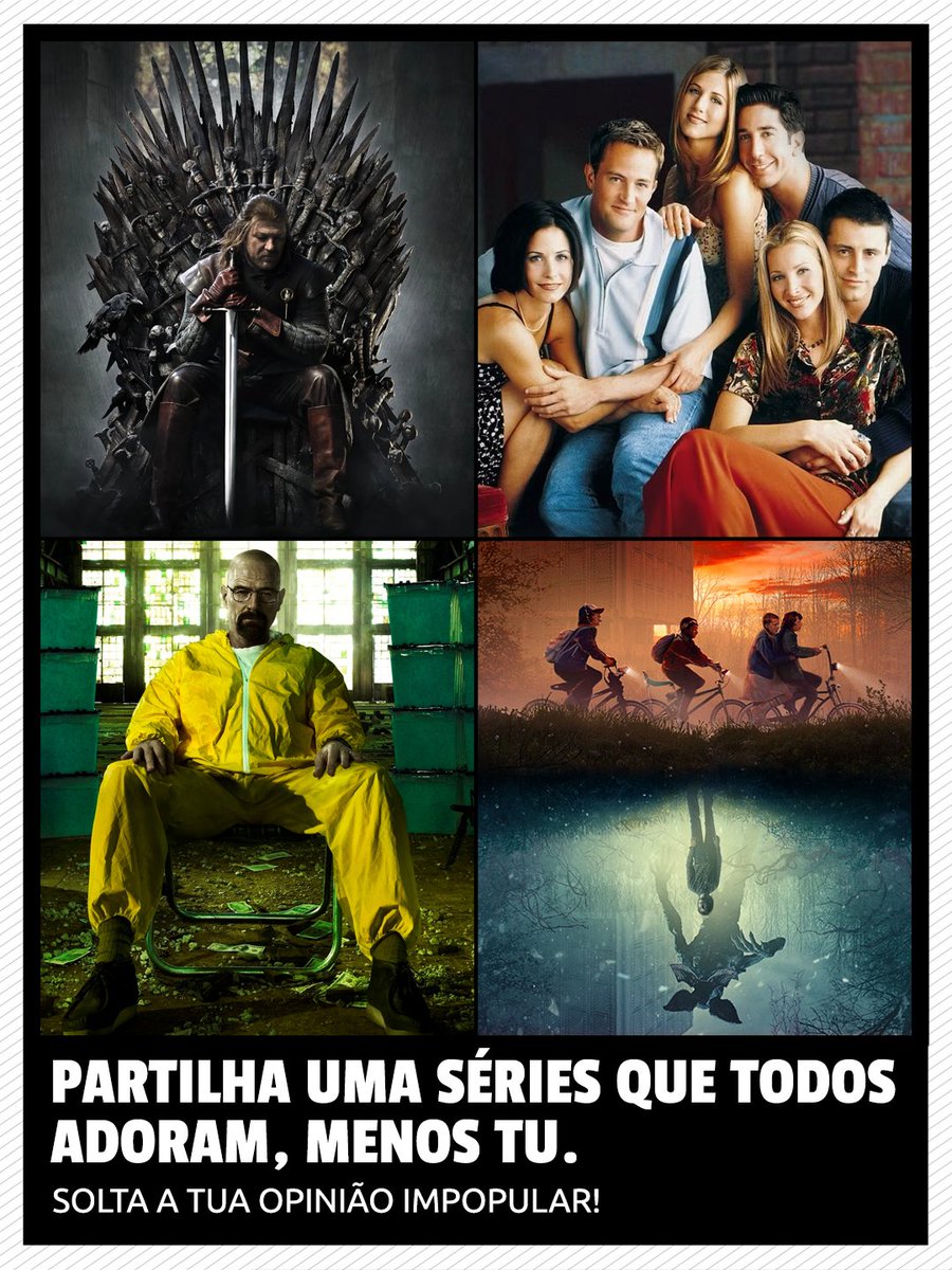 CeXPT's tweet photo. O espaço de comentários hoje é um porto seguro. 🤫

Qual é aquela série que toda a gente adora, mas tu não consegues gostar? Solta a tua opinião mais impopular aqui em baixo! 👇

#CeX #UnpopularOpinion #Movies #Series https://t.co/cuAp3TaXHz