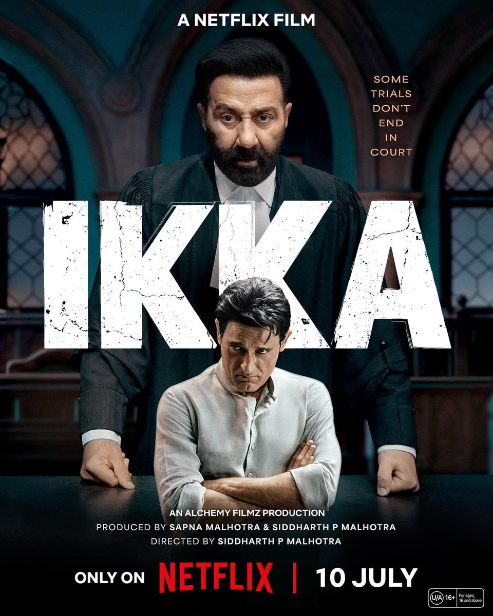MovieReview_Hub's tweet photo. #IkkaReview :Dull ⭐⭐🌟 2.5/5
#Ikka has the ingredients of a compelling courtroom drama, but its storytelling feels outdated. While the film opens on an intriguing note and offers a few engaging courtroom moments, it never fully escapes the familiar tropes of old-school legal thrillers.
Sunny Deol delivers a restrained and impactful performance, while Akshaye Khanna carries the same expressions that we recently saw in Dhurandhar.
Screenplay is predictable, the legal proceedings often lack depth, and several logical gaps reduce the impact of the twists. The second half, in particular, struggles to maintain the momentum built by the promising first act.
Final words: Had a high expectations, but fails to delivers