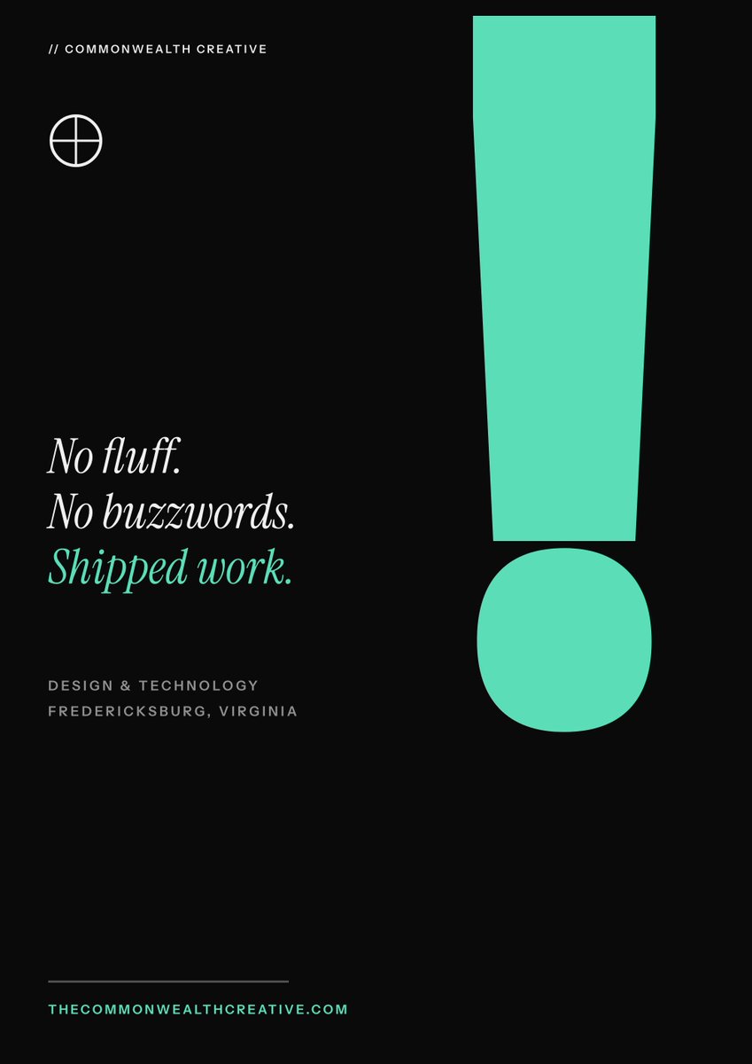 hi_commonwealth's tweet photo. No fluff. No buzzwords. Shipped work.
Design &amp; technology out of Fredericksburg, VA.
https://t.co/eTYG9bfjaZ https://t.co/52OljgsM9d