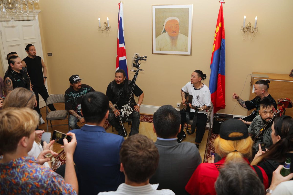 MBatsumber's tweet photo. Proud to welcome The HU to our Embassy in London as they celebrated the launch of their third album. We wish them every success with their new album and look forward to their upcoming performances across the United Kingdom. https://t.co/kraThgMkNq