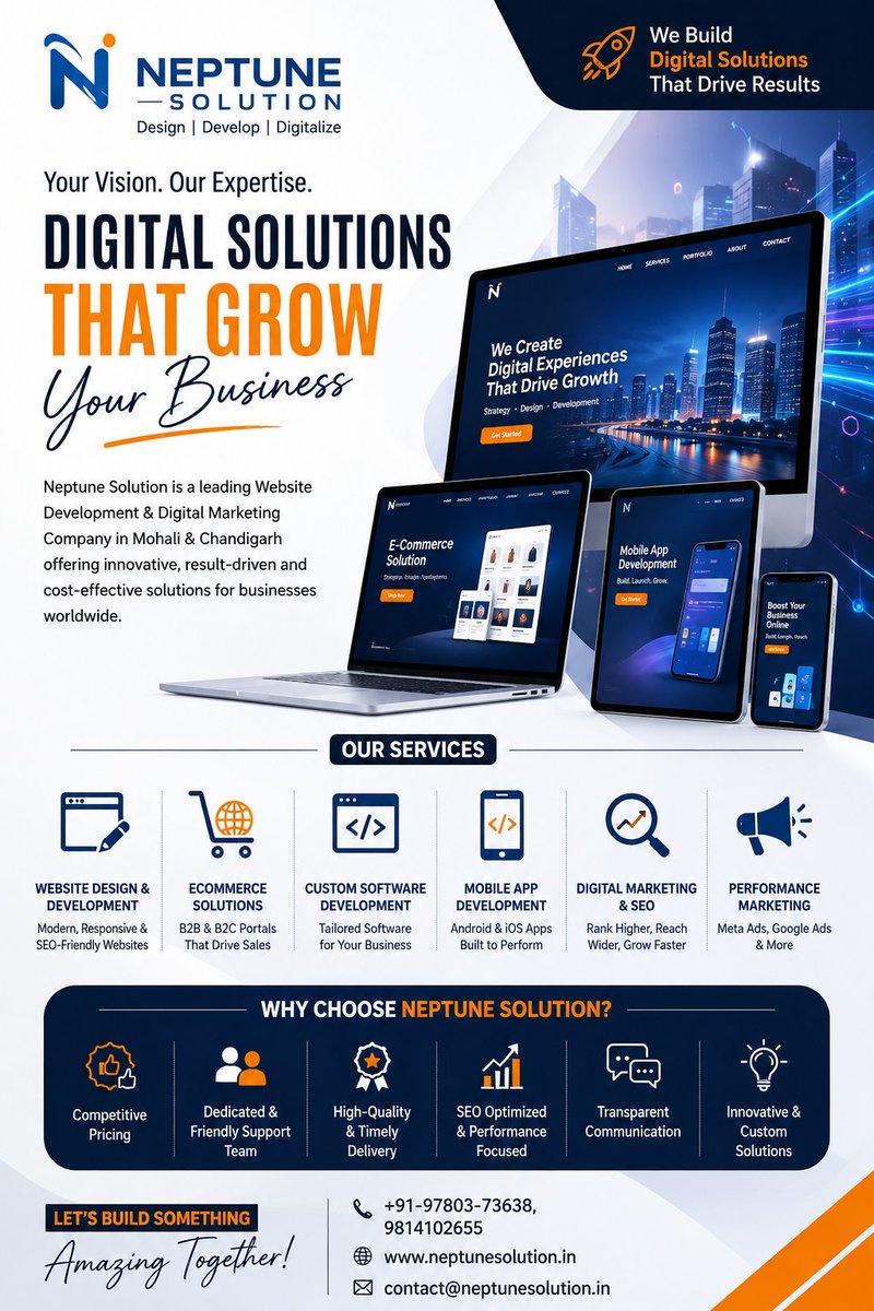 Rajk6764's tweet photo. ## 🚀 Transform Your Business with Neptune Solution
Let's Build Your Digital Success!
📞 +91 97803 73638 | +91 98141 02655
🌐 https://t.co/n5Q3sfyhGx
📧 contact@neptunesolution.in
#NeptuneSolution #WebsiteDevelopment #WebDesign #SoftwareDevelopment #MobileAppDevelopment https://t.co/Vp1YRQXKxB