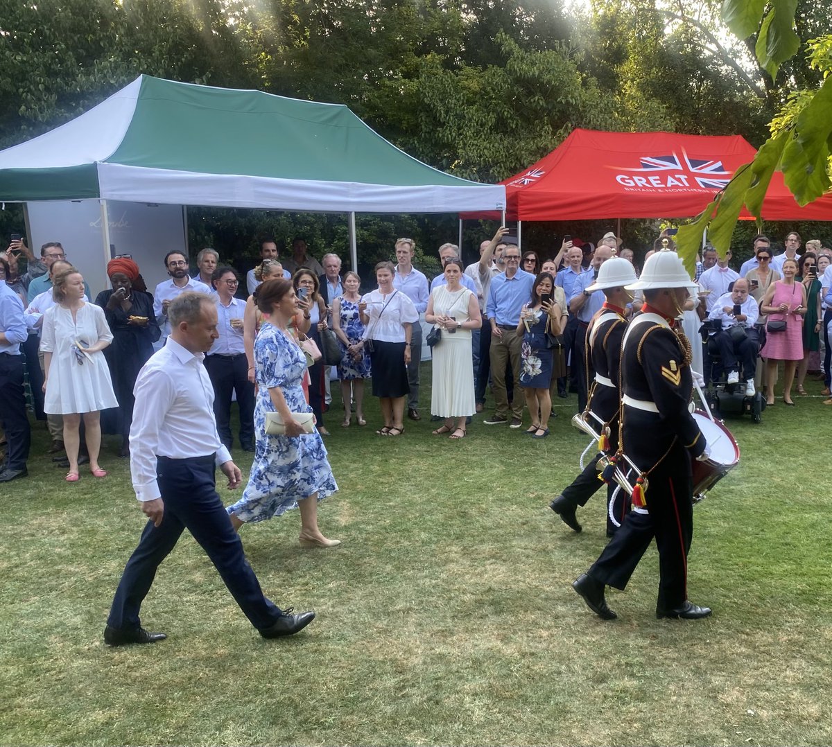 British_France's tweet photo. The King’s Birthday Party this year at HM Ambassador Sir  @TomDrewUK Residence @UKinFrance was the hot ticket this #Paris #season Huge thanks to Sir Tom &amp; Lady Drew @JoannaRoperFCDO for their extraordinary hospitality! https://t.co/Z5sxlrHQvl
