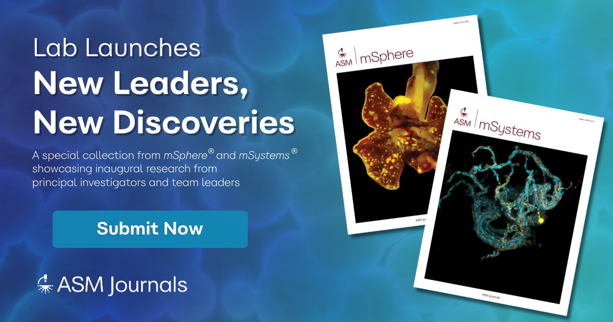 ASMicrobiology's tweet photo. 🚀 Launch your lab. Share your discoveries! Are you a new PI or team leader? #mSphere & #mSystems invite submissions to "Lab Launches—New Leaders, New Discoveries," highlighting a lab's first independent publication.
📄Learn more and submit: https://t.co/TP3kqApeBW https://t.co/bkJSzQbwJt