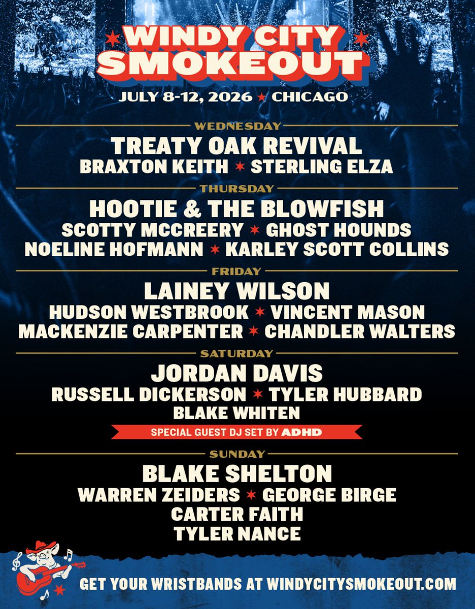 movetastic's tweet photo. 🤠🔥 Windy City Smokeout is this weekend!

🎸 Country music 
🍺 Craft beer 
🥩 BBQ 
🤠 Questionable attempts at line dancing

Basically four days of eating smoked meat and saying "y'all" with varying degrees of authenticity. 😂

See you there! https://t.co/xOidHVsx1L