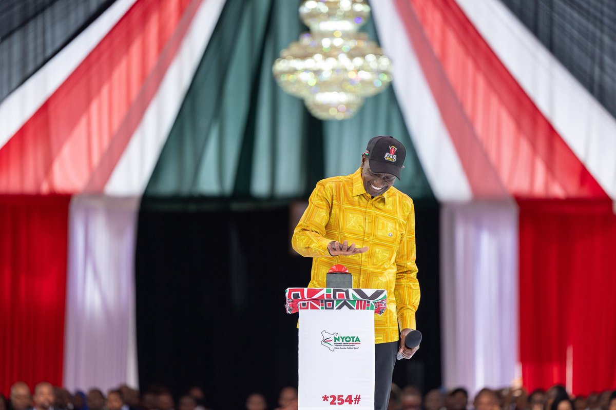 SoberaMedia's tweet photo. President William Ruto presides over the launch of the second phase of the National Youth Opportunities Towards Advancement (NYOTA) programme's business capital disbursement, at Ulinzi Sports Complex, Nairobi. https://t.co/uk6suBfKVj